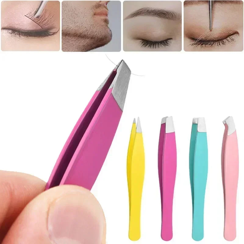 Professional Stainless Steel Eyebrow & Lash Tweezers 1–4 Pcs Precision Tweezers QXL