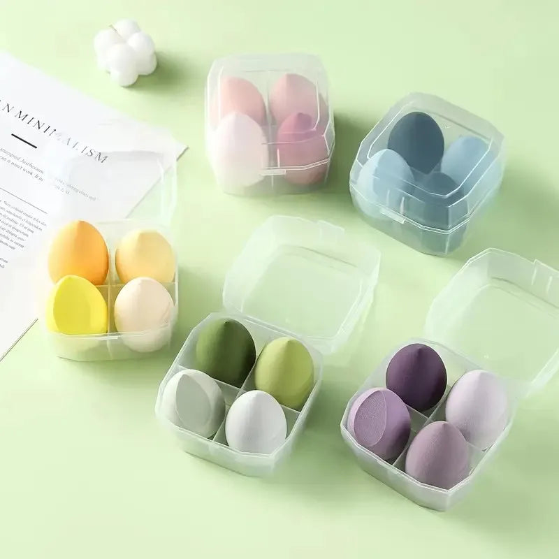 4-Pack Anti-Bacterial Makeup Sponges with Holder | Blender Set Makeup Sponge Set QXL