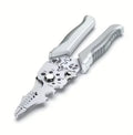 8.5" Stainless Steel Electrical Pliers | Wire Stripper & Crimper Electrical Pliers QXL silver 3