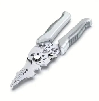 8.5" Stainless Steel Electrical Pliers | Wire Stripper & Crimper Electrical Pliers QXL silver 3