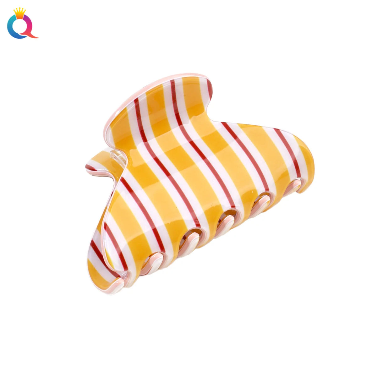 PVC Color Striped Shark Hair Claw Clip | Women's Updo Hair Claw Clip QXL
