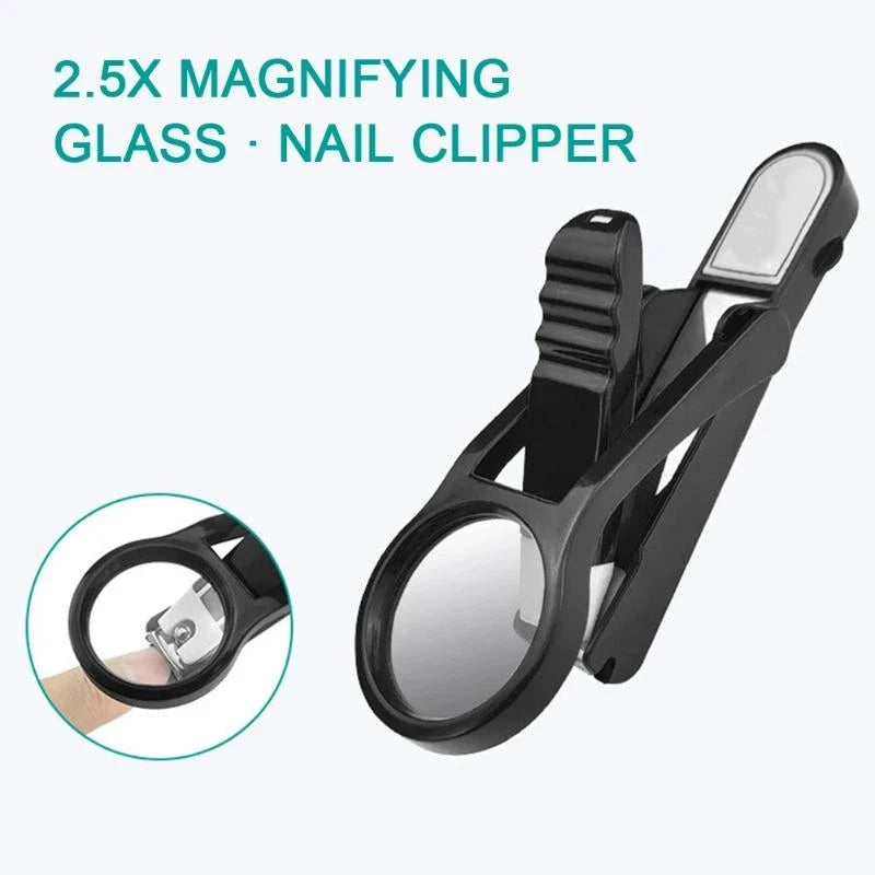 Magnifying Nail Clipper for Seniors | 3x Lens, Non-Slip Grip Magnifying Nail Clipper QXL