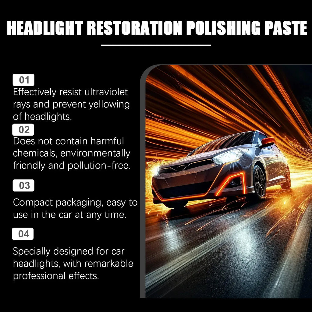Car Headlight Polishing Paste | Remove Yellowing & Restore Clarity Headlight Polishing Paste QXL