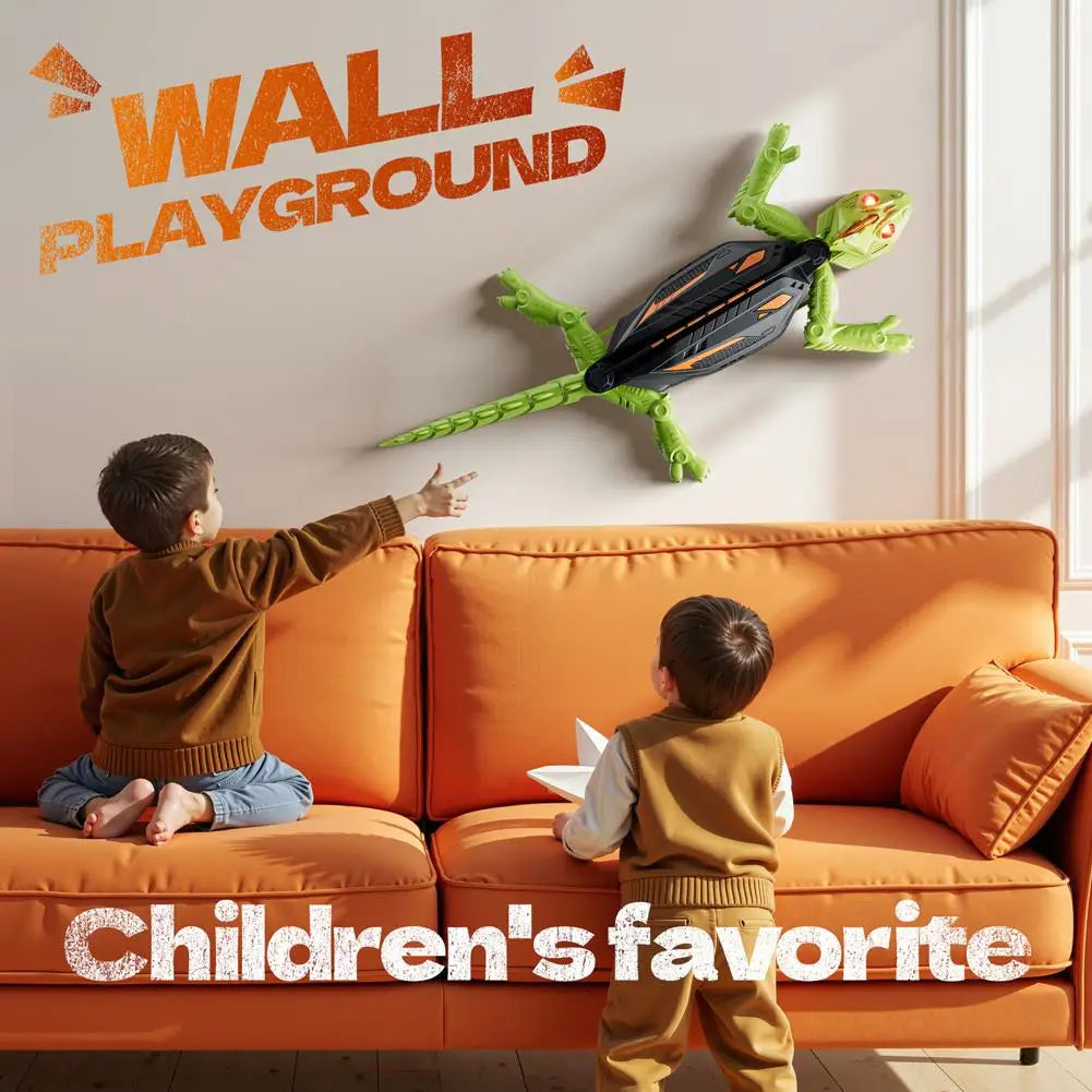 RC Wall Climbing Gecko Robot Toy | LED Eyes & 8m Remote RC Robot Toy QXL