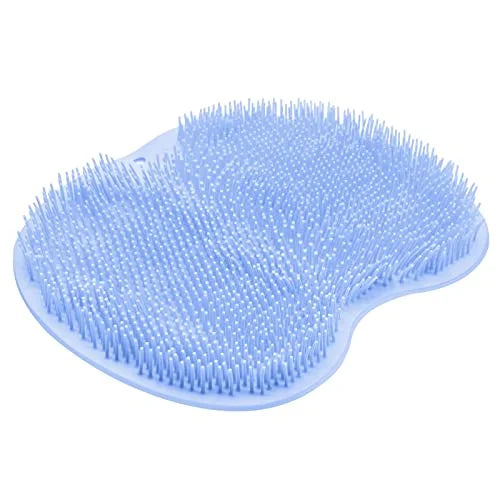 2-in-1 Bath Brush – Back Scrubber & Foot File | Rubber Bath Brush & Foot File QXL Blue
