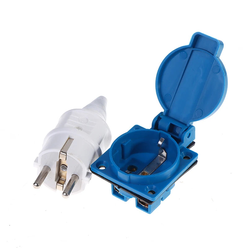Industrial Waterproof EU Socket 16A 220V | Copper 2-Pin Plug Industrial EU Socket QXL Socket