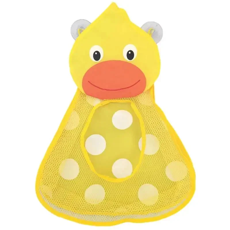 Kids Bath Toy Storage Bag | Duck & Panda | Suction Cup Organizer Bath Toy Organizer QXL