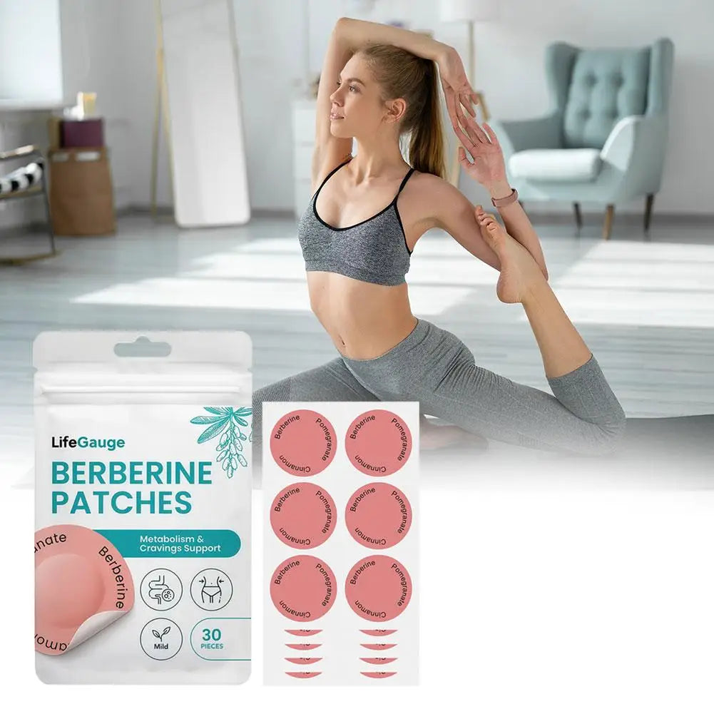 Berberine Transdermal Patches – Metabolism Support, 30 Pack Transdermal Wellness Patch QXL