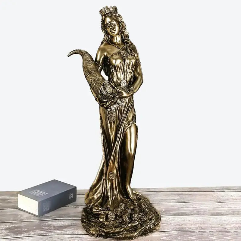Tyche Greek Goddess of Fortune Resin Sculpture | Lucky Decor Decorative Sculpture QXL