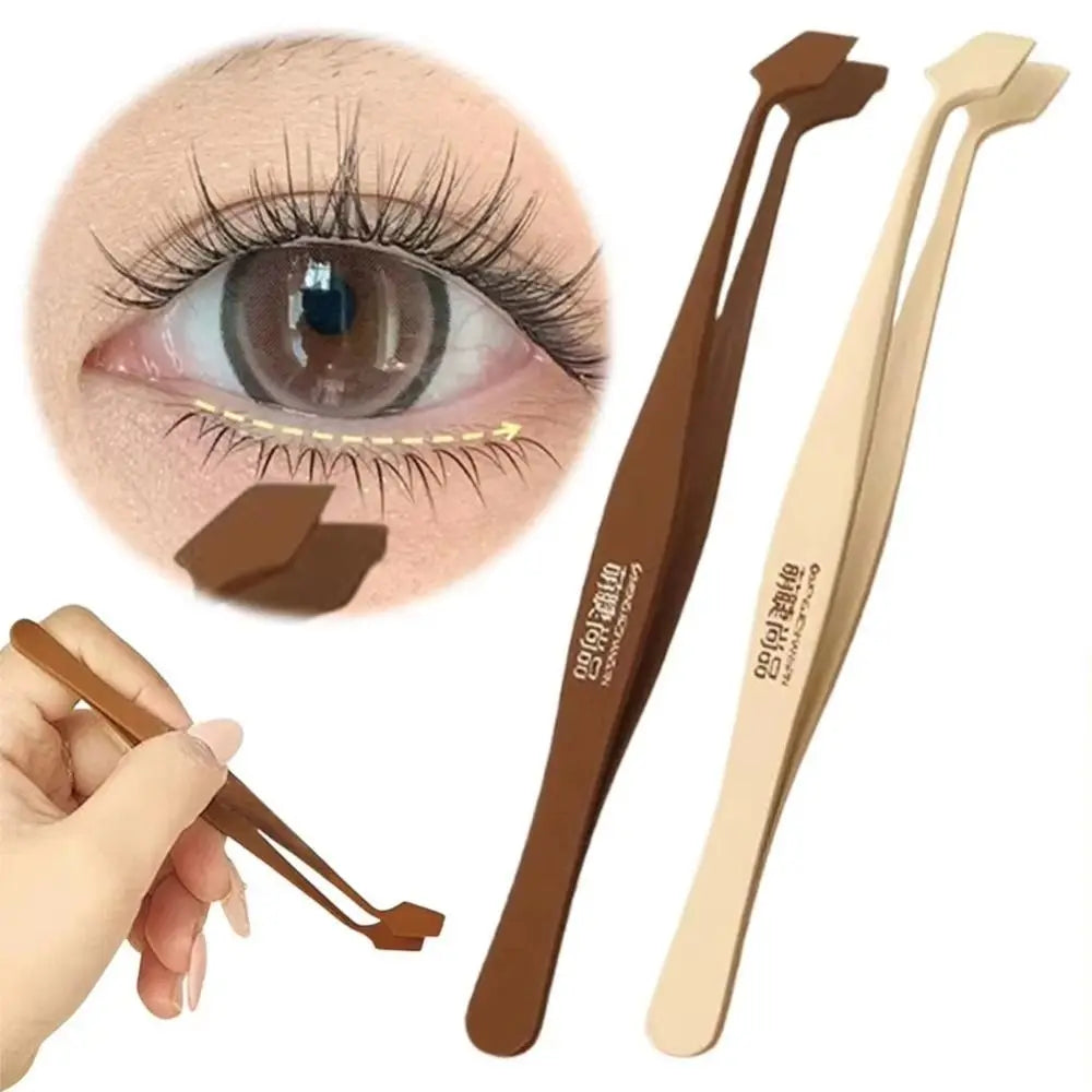 45° Anti-Stick Eyelash Tweezers | Cluster Lash Applicator Eyelash Tweezers QXL
