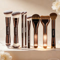 MAANGE 8-Piece Makeup Brush Set | Foundation & Contour Makeup Brush Set QXL Coffee Brown
