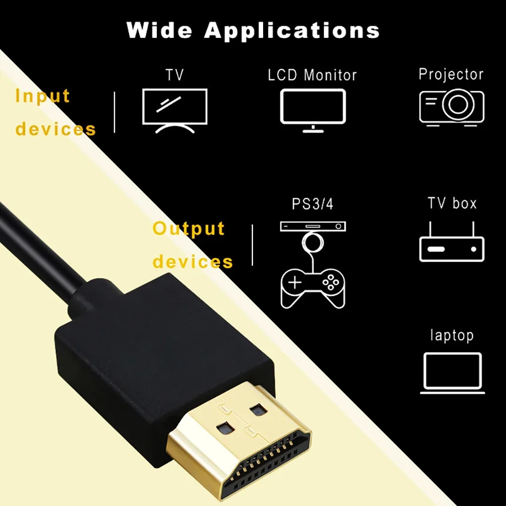 Ultra-Slim HDMI to Mini HDMI Cable 4K@60Hz 18Gbps OD3.2 HDMI Cable QXL