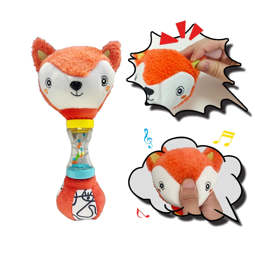 Fox & Koala Baby Hand Rattle | Grip & Motor Skills Toy Baby Hand Rattle QXL