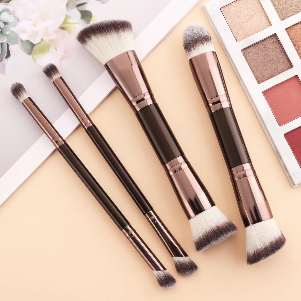 Ronshadow 4-Pc Double-Ended Makeup Brush Set | Face & Eye Makeup Brush Set QXL