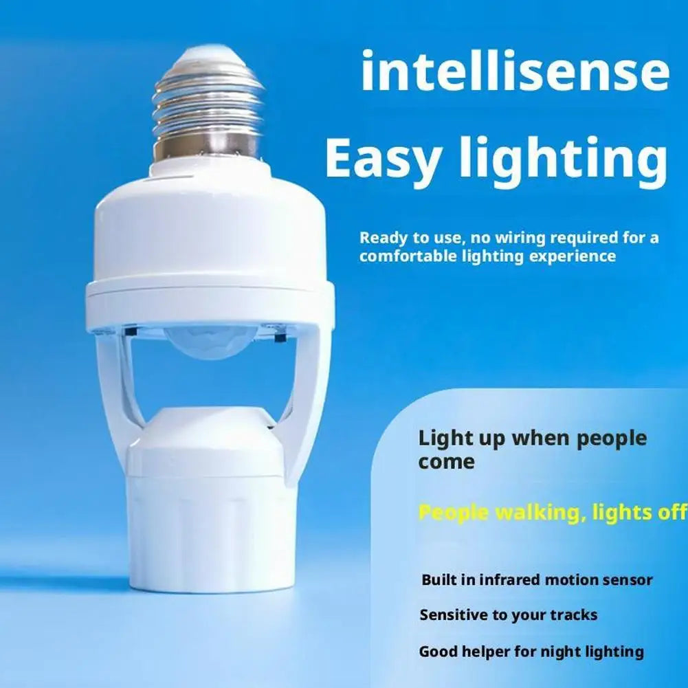 E27 PIR Motion Sensor Lamp Holder Adapter | Auto Light Switch Motion Sensor Lamp Adapter QXL