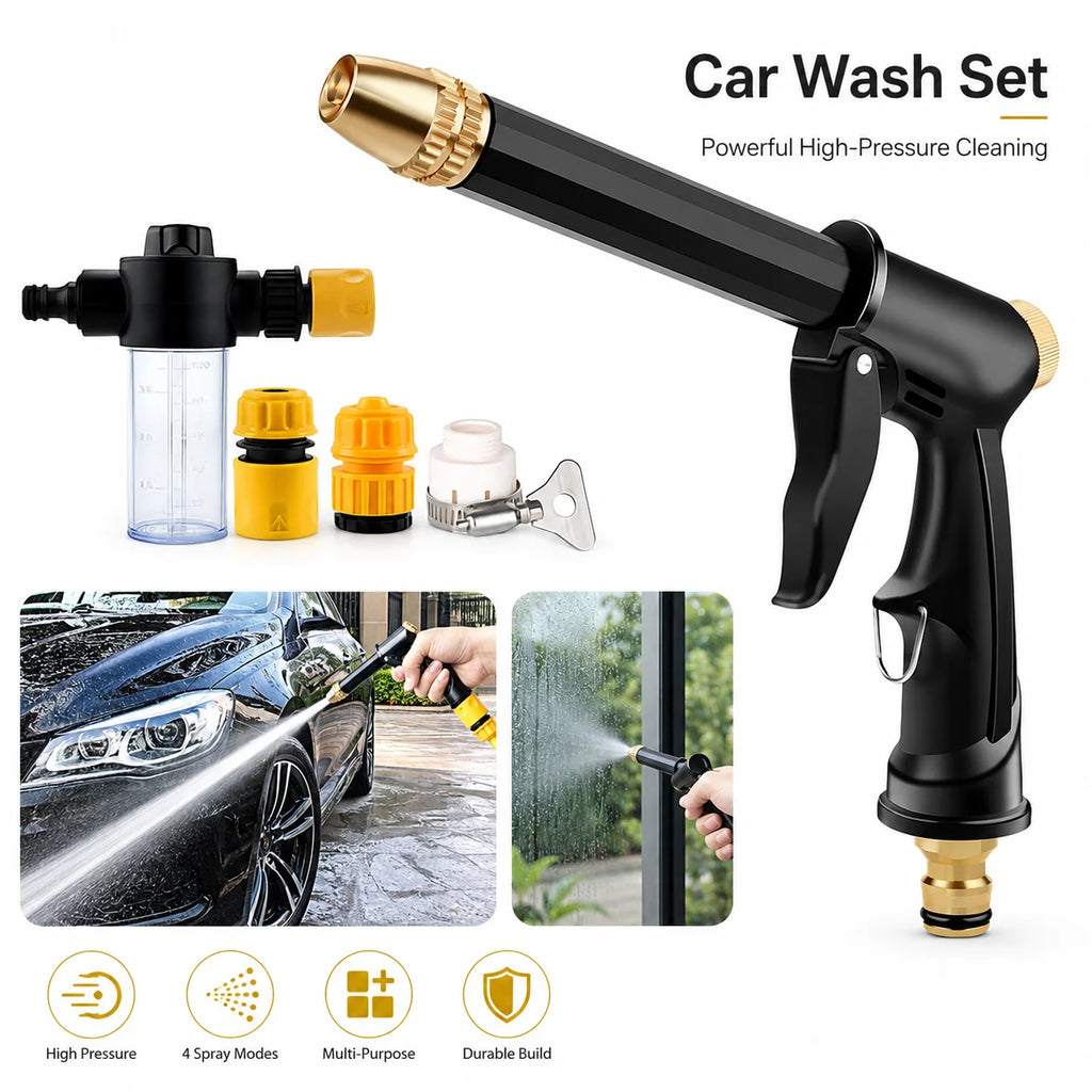 High Pressure Car Wash Water Gun | Adjustable Spray Nozzle Kit Spray Nozzle Hose Kit QXL