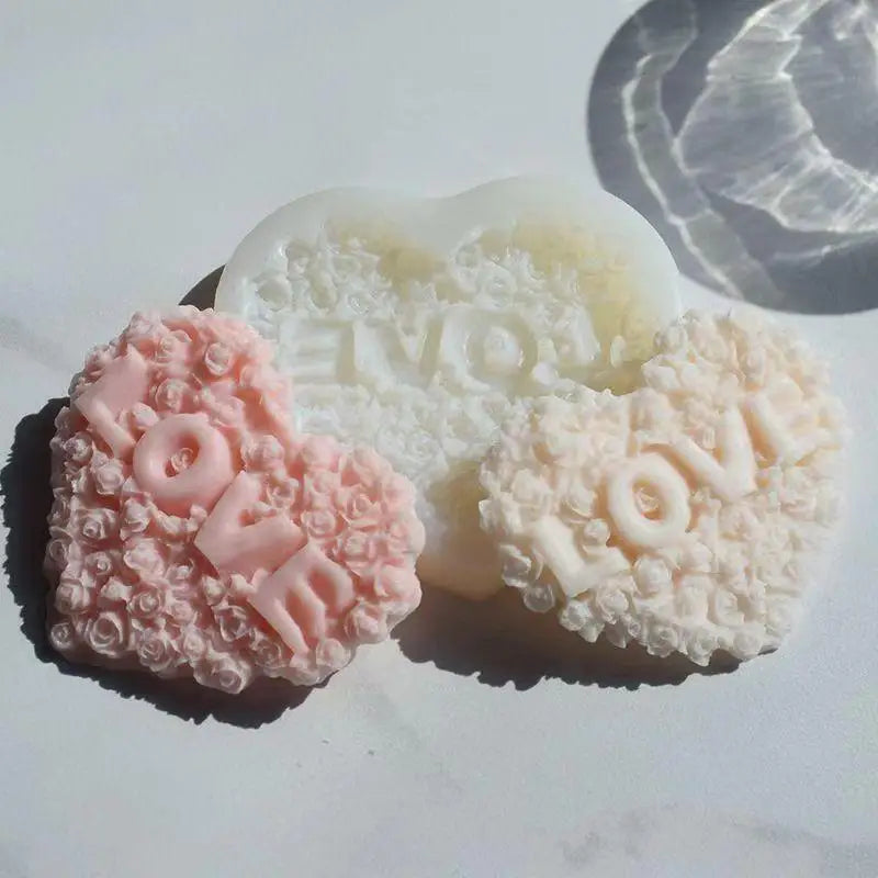 Rose Heart Silicone Mold – DIY Candle, Resin & Chocolate Silicone Craft Mold QXL