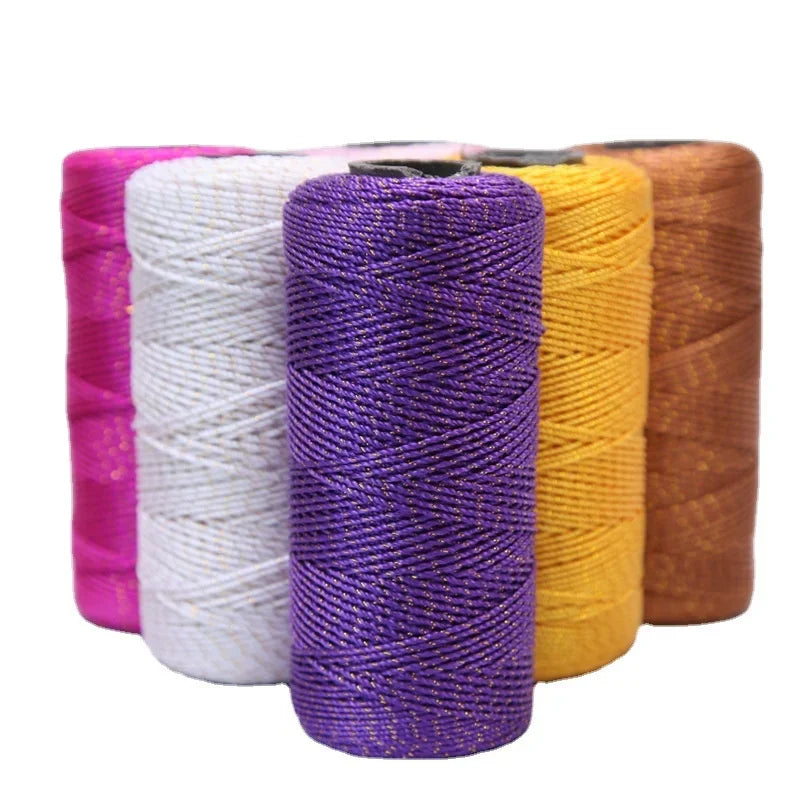 Bright Silk Crochet Thread 1.5mm | DIY Hat, Bag & Doll Yarn Crochet Craft Yarn QXL