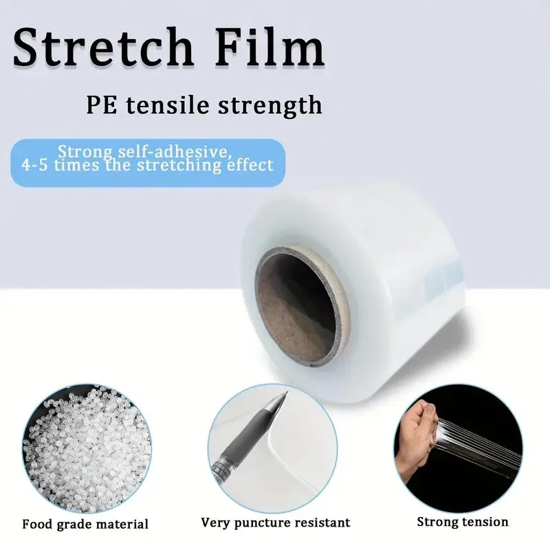 20000cm PVC Stretch Film Roll | No-Heat Shrink Wrap Bottles Packaging Stretch Film QXL