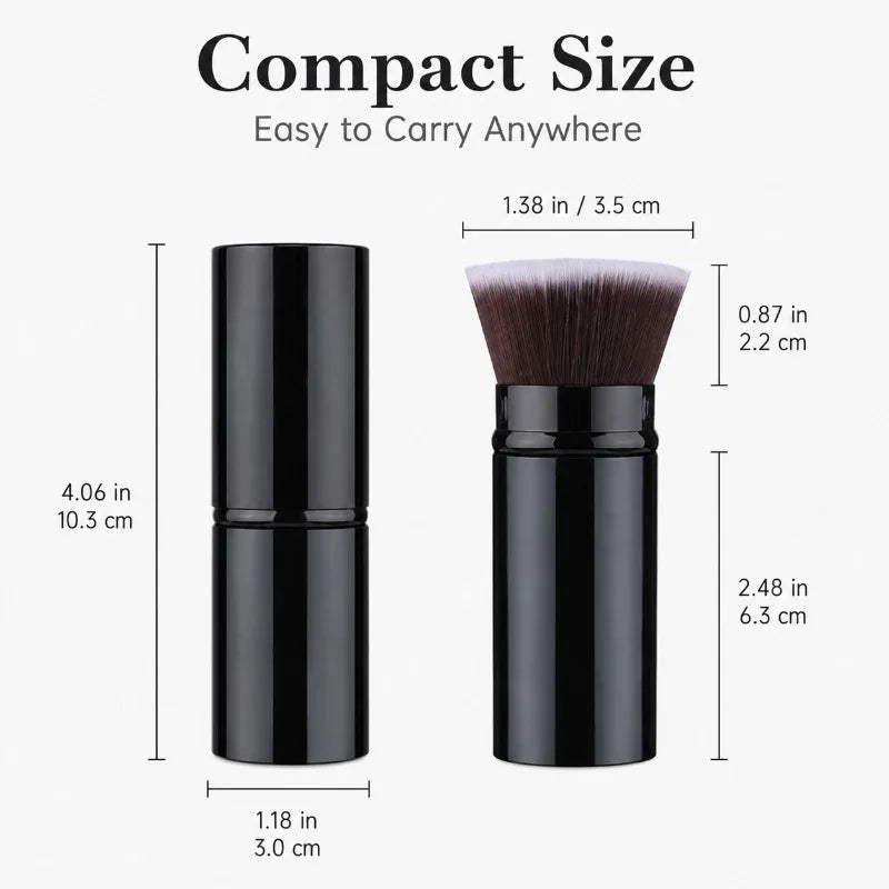 Retractable Kabuki Powder Brush | Travel Makeup Brush Cap Retractable Kabuki Brush QXL