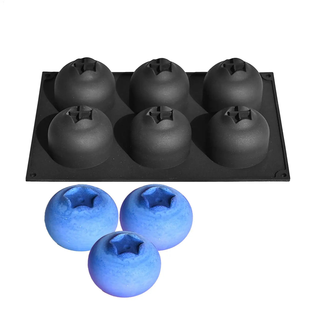 6-Cavity Blueberry Silicone Baking Mold | Muffin & Cake Pan Silicone Baking Mold QXL