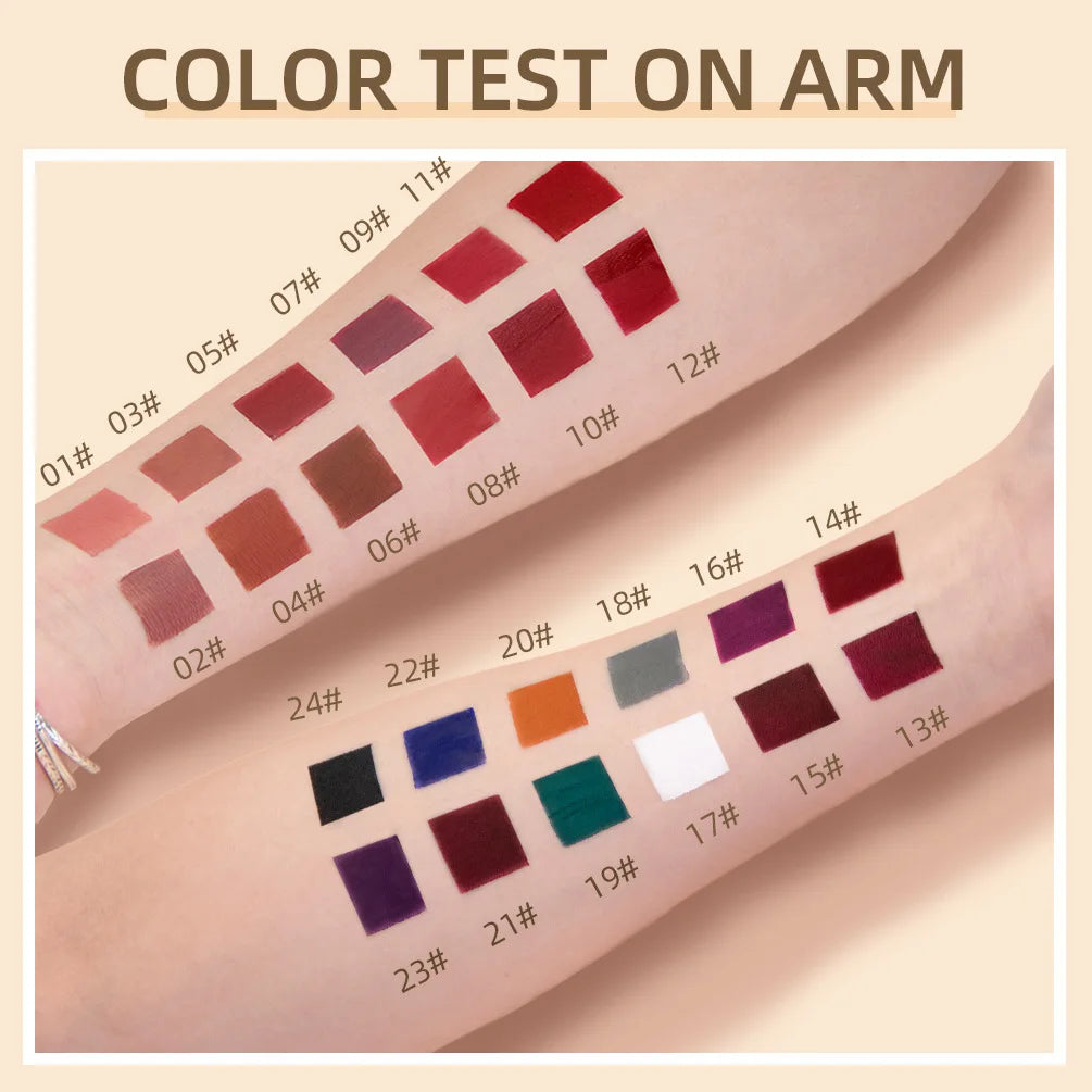 Matte Liquid Lipstick 24 Colors | Velvet Lip Gloss Waterproof Liquid Lipstick QXL