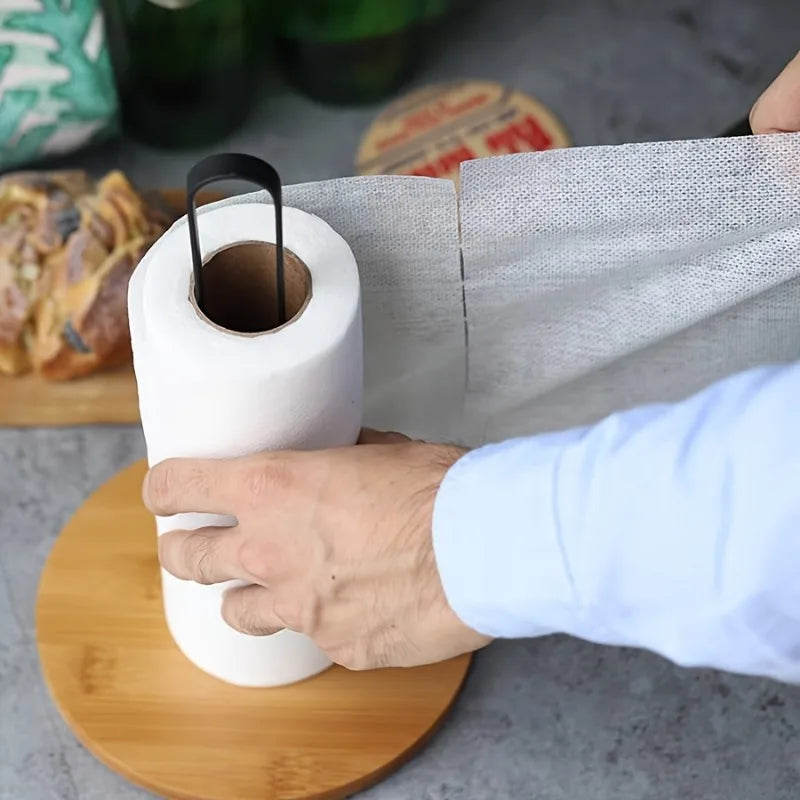 Nordic Bamboo Base Paper Towel Holder | Countertop Stand Paper Towel Holder QXL