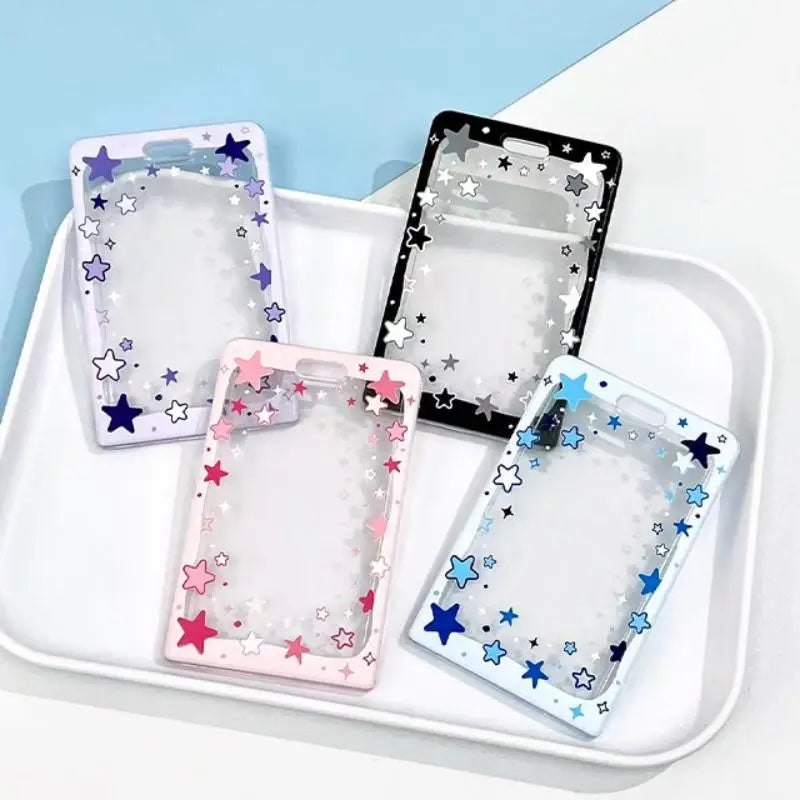 Star Sliding Transparent Card Holder | ID & Kpop Photocard Case Card Holder Case QXL