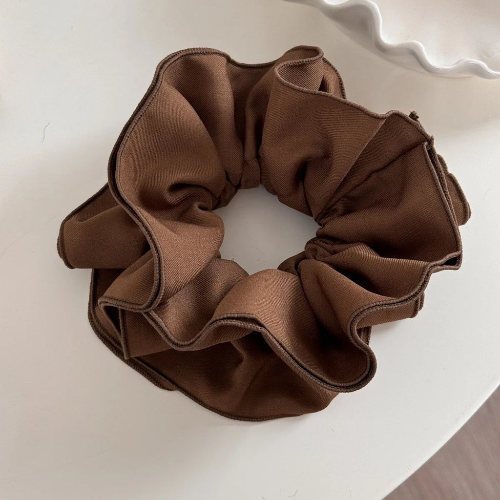 Extra Large Black Hair Donut Scrunchie | Soft Ponytail Holder Hair Scrunchie QXL 03