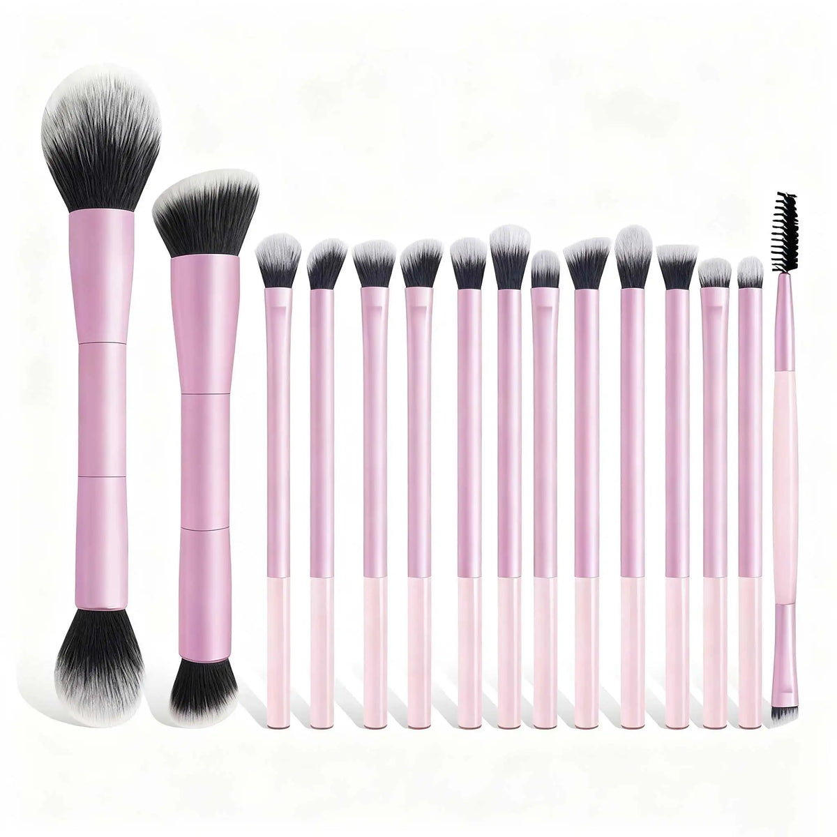LUXEBLEND 15-Pc Double-Ended Makeup Brush Set | All-in-One Makeup Brush Set QXL Pink
