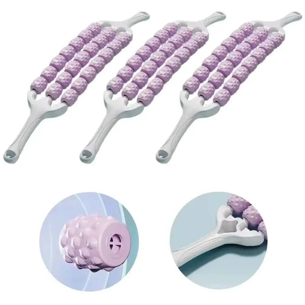 Curved 3-Row Massage Roller Stick | Non-Slip Muscle Roller Massage Roller Stick QXL
