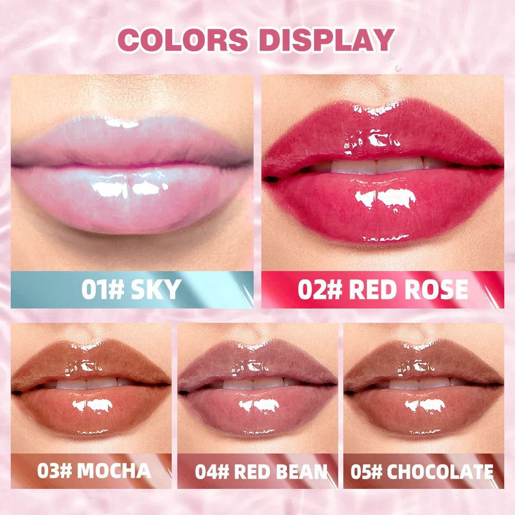 QIBEST Mirror Jelly Lip Gloss | Tinted Hydrating Lip Oil Jelly Lip Gloss QXL