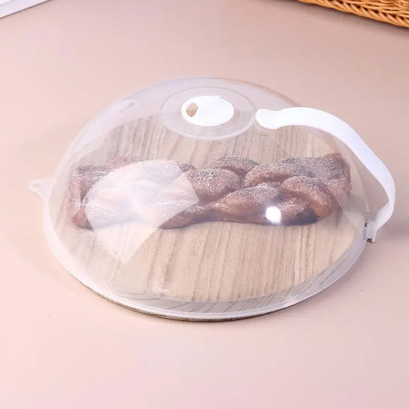 Microwave Splash Cover Lid with Steam Vent & Handle – Clear Microwave Lid Cover QXL