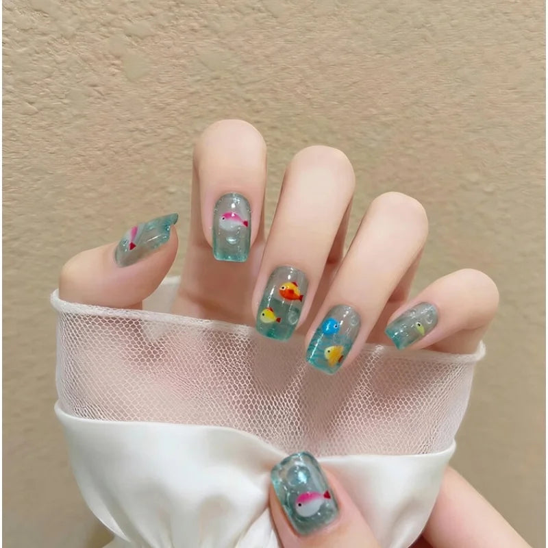 5D Ocean Fish Nail Stickers | Colorful Self-Adhesive Decals Nail Art Stickers QXL