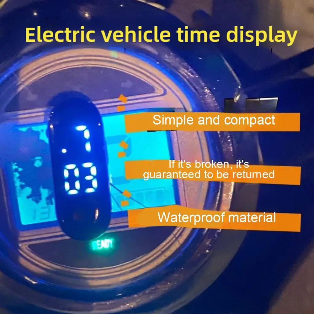 Waterproof LED Digital Clock for Motorcycle & Scooter Motorcycle LED Clock QXL