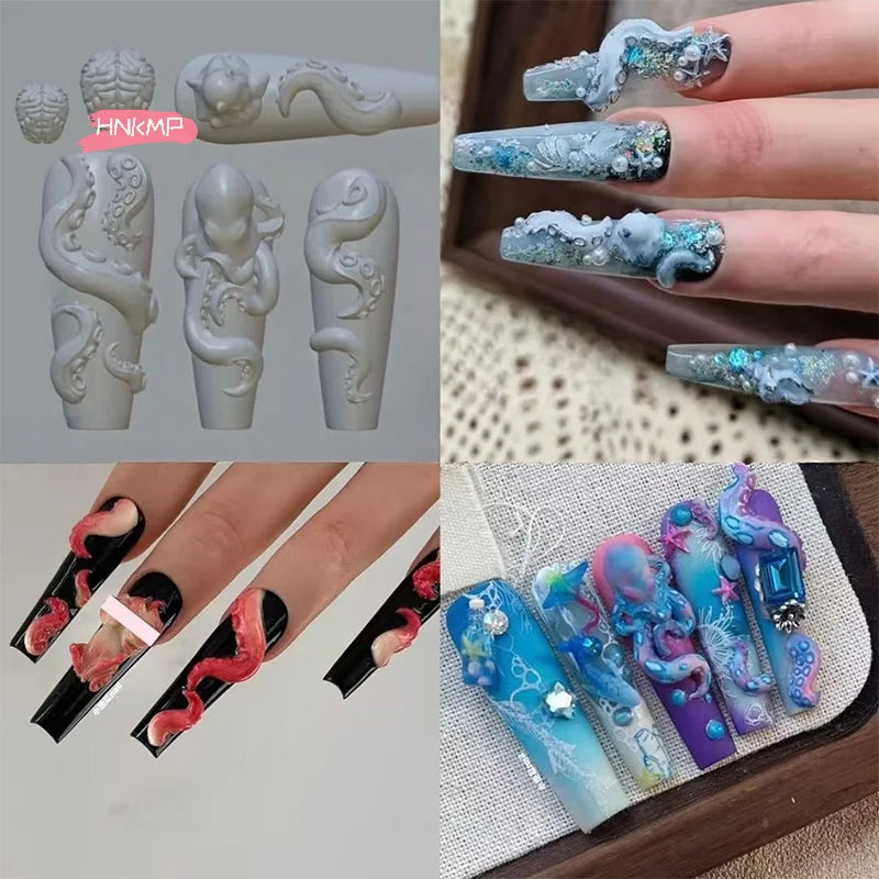 3D Silicone Nail Art Mold – Bunny, Strawberry & Ocean Designs Nail Art Mold QXL