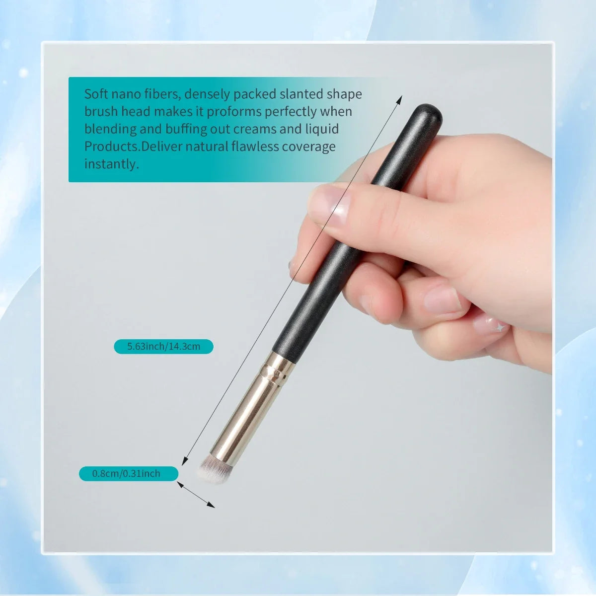 Angled Concealer Brush – Soft Synthetic Precision Makeup Tool Concealer Makeup Brush QXL