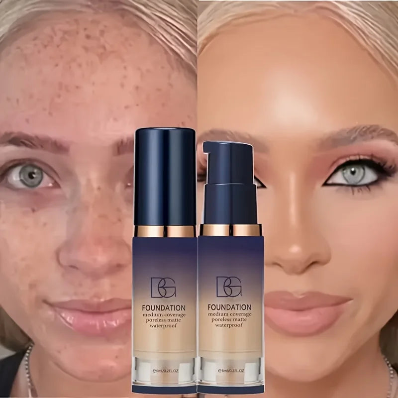 2-Pc Liquid Foundation & Powder Puff Makeup Set Foundation Makeup Set QXL