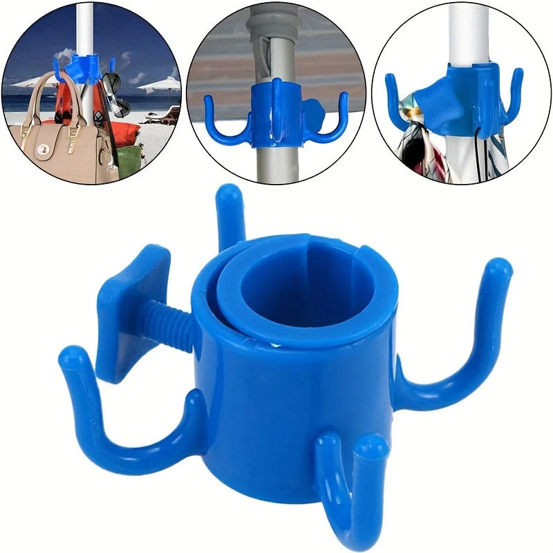 Adjustable 4-Claw Beach Umbrella Hook | Towel & Bag Hanger Umbrella Pole Hook QXL