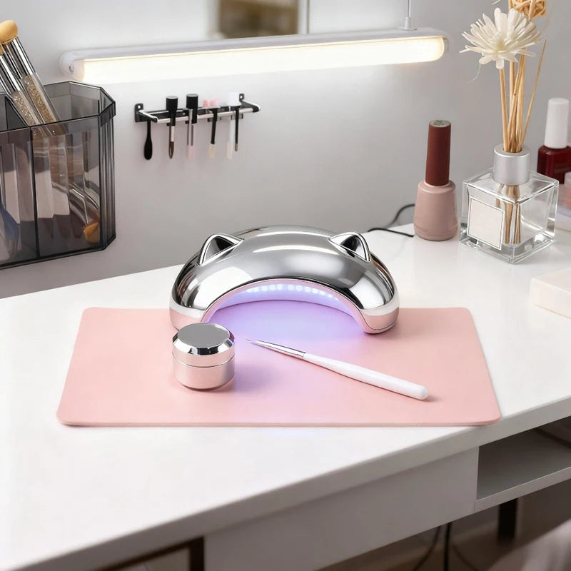 Foldable PU Leather Nail Art Table Mat & Armrest Cushion Nail Art Mat QXL