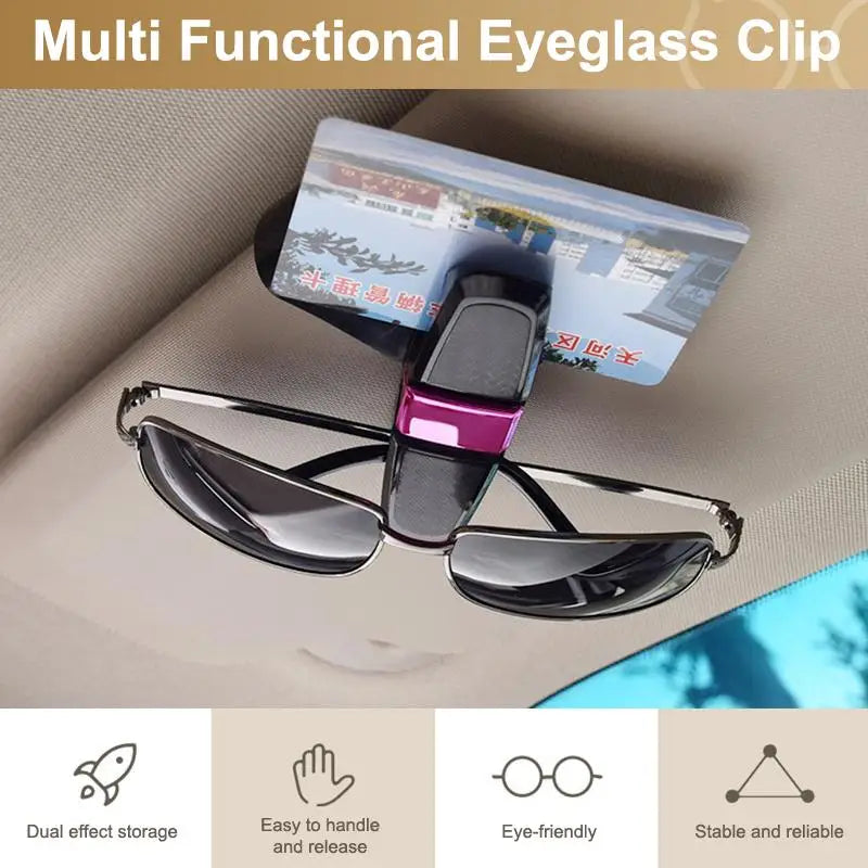 Car Sun Visor Sunglasses Holder Clip | Crystal Rhinestone Bracket Car Visor Organizer QXL
