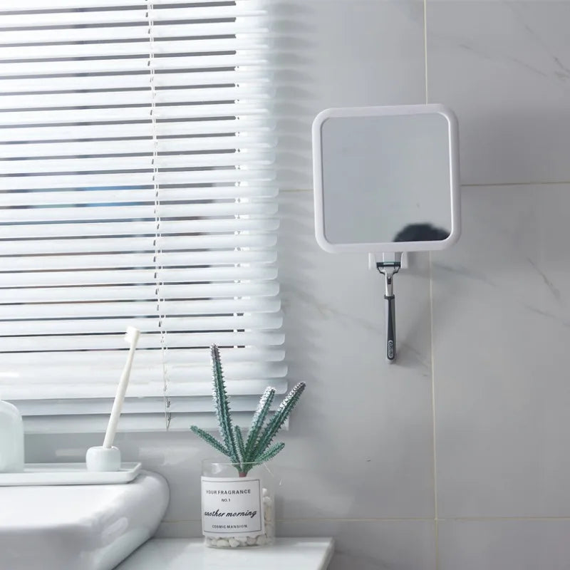 360° Swivel Wall-Mount Shaving Mirror with Razor Holder Bathroom Shaving Mirror QXL