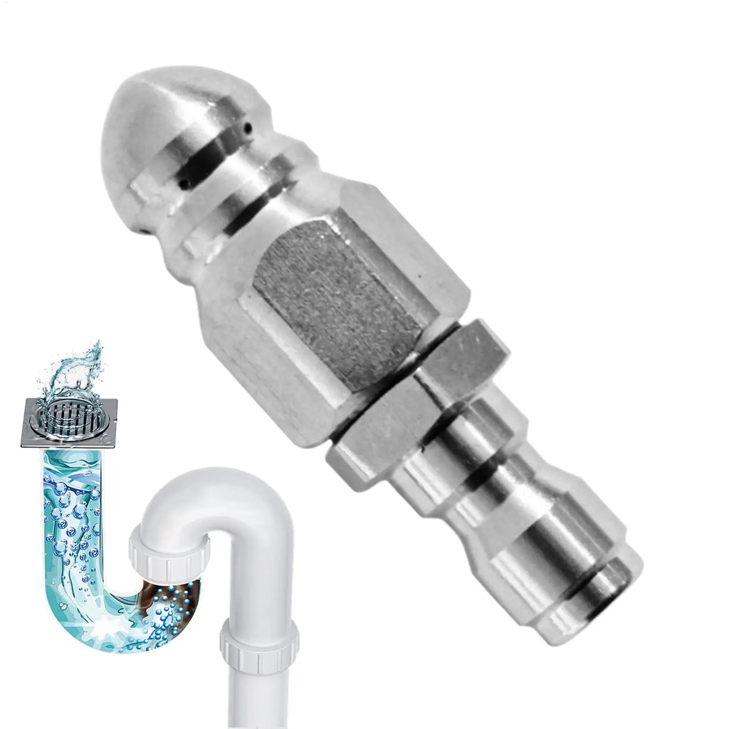 Stainless Steel Sewer Jetter Nozzle 1/4" Quick Connect Drain Jetter Nozzle QXL