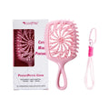 Portable Mini Anti-Static Hair Comb with Lanyard – Hollow Design Portable Hair Comb QXL Pink