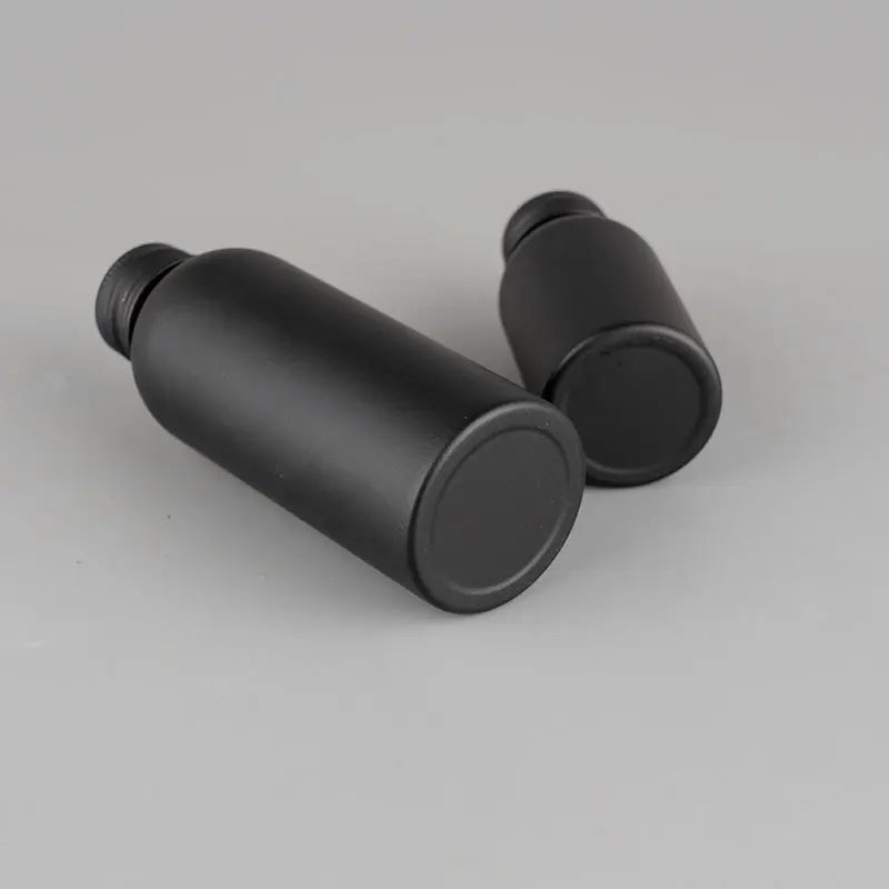 Matte Black Aluminum Cosmetic Bottle Screw Lid | 40–200ml Cosmetic Bottle QXL