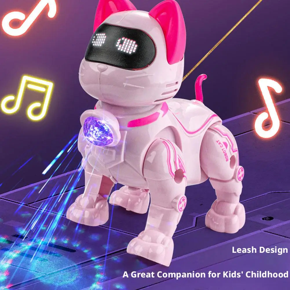 Pink Robotic Cat Toy with Lights & Music | Kids Gift Robotic Cat Toy QXL