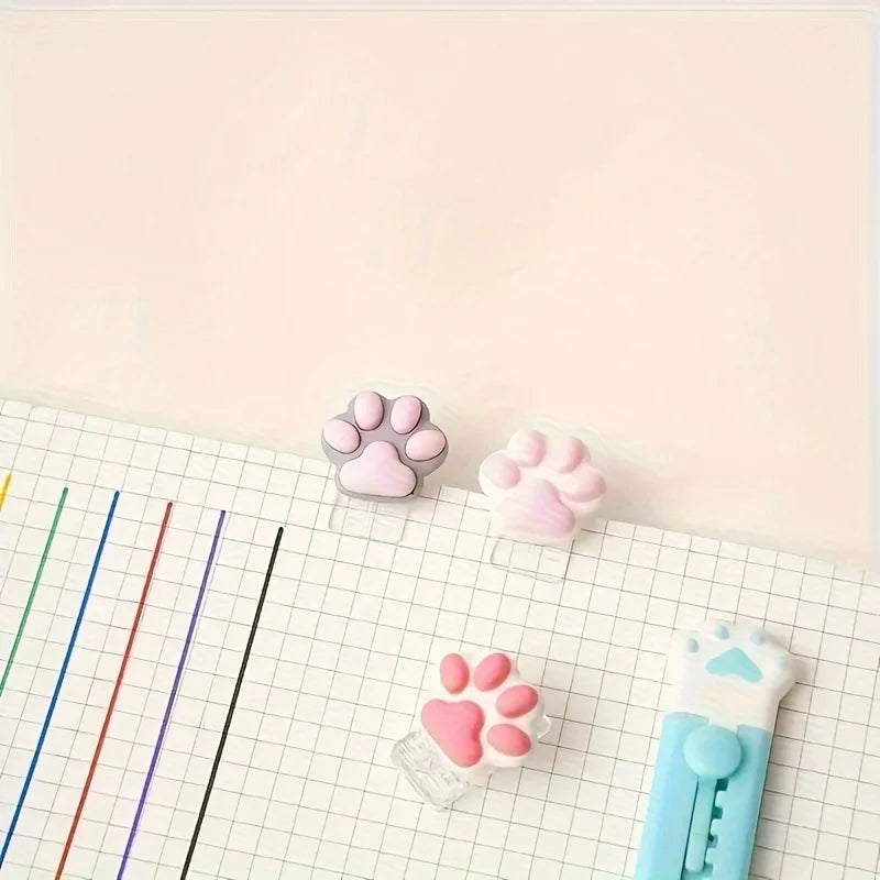 Kawaii Cat Paw Mini Binder Clips | Cute Journal Bookmark Clips Mini Binder Clips QXL