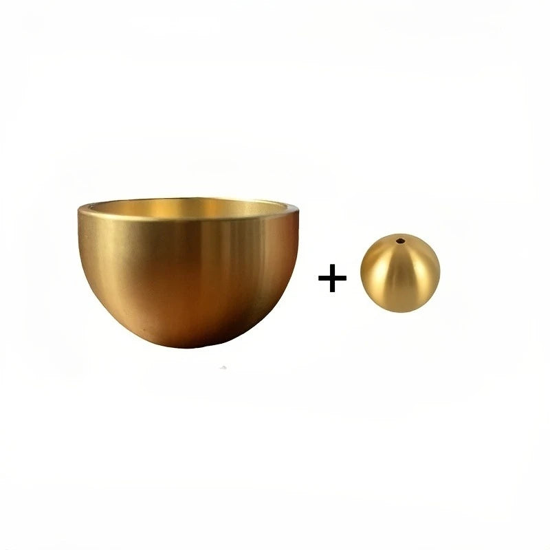Golden Copper Mini Singing Bowl Set | Yoga & Meditation Gift Singing Bowl Set QXL Brass