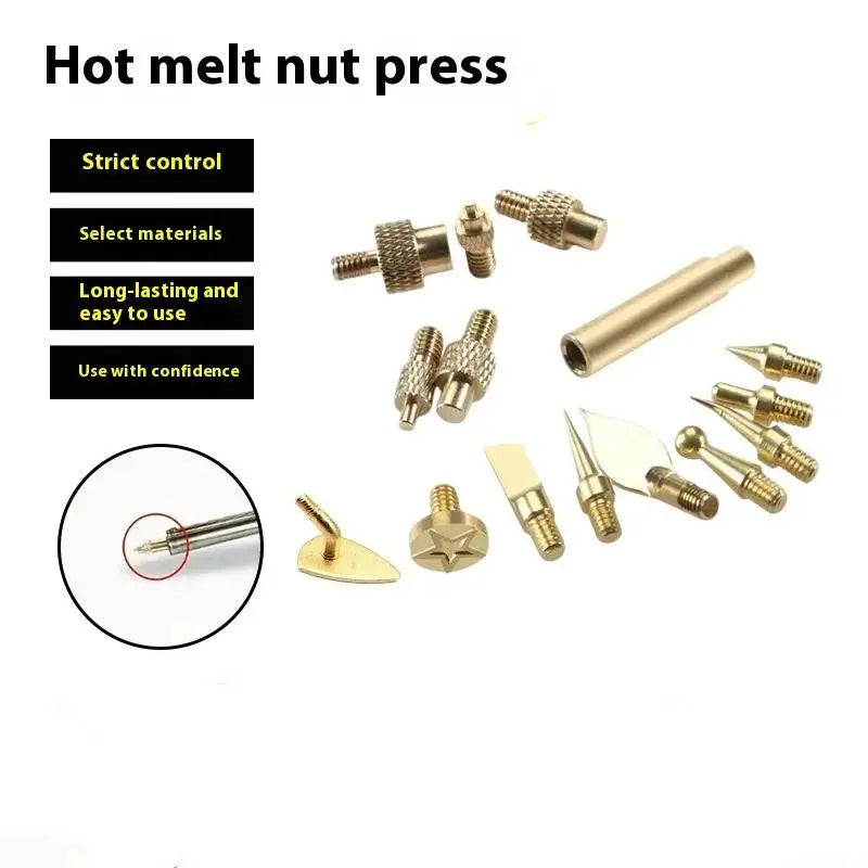 Brass Heat Insert Nut Tips M2–M8 | 3D Printer Soldering Kit Heat Insert Tip Kit QXL
