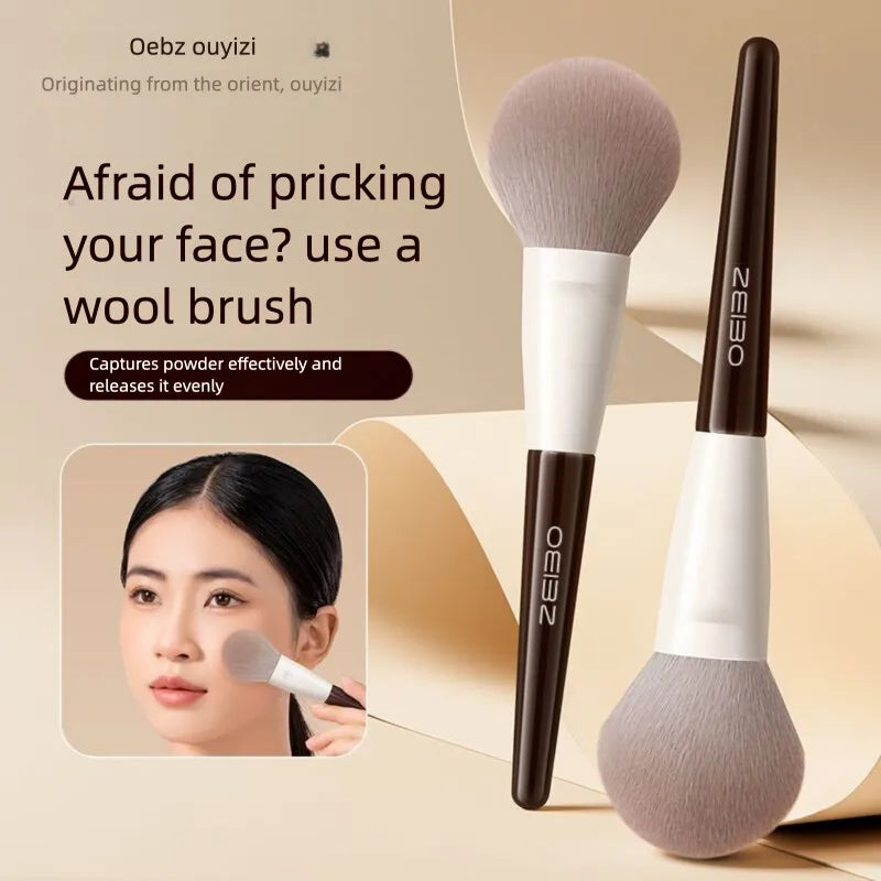 Fluffy Goat Hair Powder Brush | Blush Bronzer Highlighter Tool Powder Makeup Brush QXL